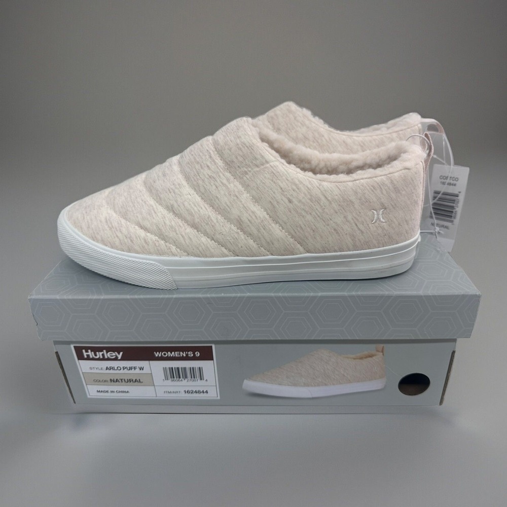 New Hurley Arlo Puff Slip On Comfort Shoe Women's Shoes Natural Size 9 M